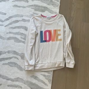 PJ salvage rainbow love sweatshirt